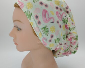 Scrub Hat - Nurse Hat - summer Flamingo