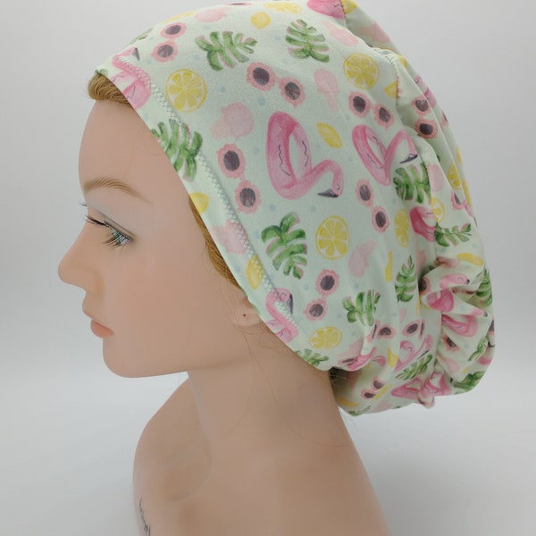 Scrub Hat - Nurse Hat - summer Flamingo