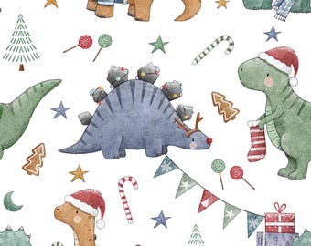 Winter Dino Christmas Scrub Hat: Several Styles in Buttery Soft Stretchy Fabric
