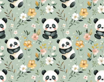 Summer Panda Floral Scrub Hat