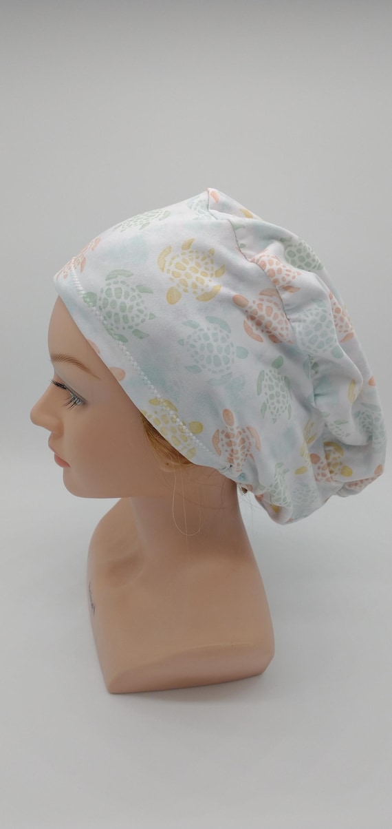 Sea Life Turtle Euro Scrub Hat, Water Color Neutral Scrub Hat