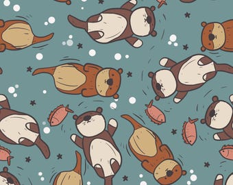 Cute Otters Scrub Hats