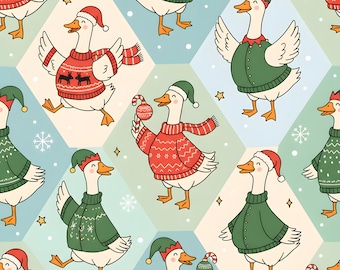 Christmas Goose Goose Scrub Hat: Several Styles in Buttery Soft Stretchy Fabric