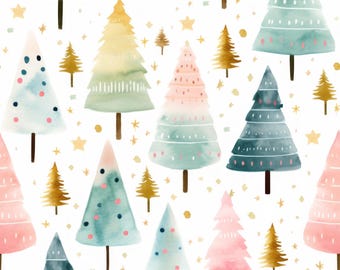 Colorful Tree Winter Wonderland Scrub Hat: Several Styles in Buttery Soft Stretchy Fabric