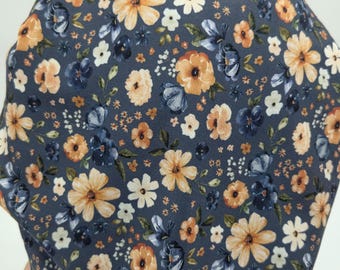 Fall Blue Floral Scrub Hat in Multiple Styles