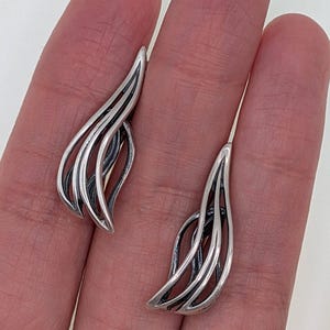 Sterling silver earrings Vintage silver earrings Silver 925 Flower earrings Earrings for women