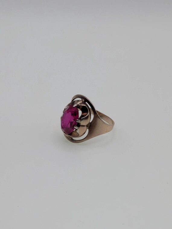Ruby ring - Sterling silver ring with red ruby - … - image 7
