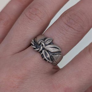 Silver Floral Ornament Ring - Unique Silver Ring - Women Ring Sterling Silver 925 - Silver Vintage Jewelry