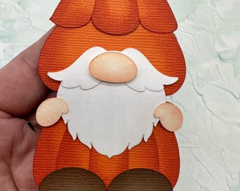Scrapbook Halloween pumpkin Gnome Premade Scrapbooking Embellishment Paper Piecing Die cut 3D Hand made card Scrapbook Layout