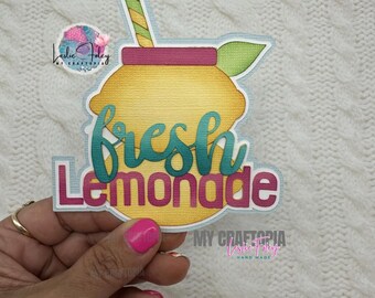 Title Lemonade Premade Scrapbook Layouting Embellishment Paper Piecing Die Cuts Card Scrapbook Layout