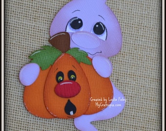 Ghost Pumpkin Halloween premade scrapbooking embellishment Paper Piecing set die cut