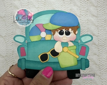 Personalized Boy Beach Travel Driving Premade Scrapbook Layouting Embellishment Paper Piecing Die Cuts Card  hand madeLayout