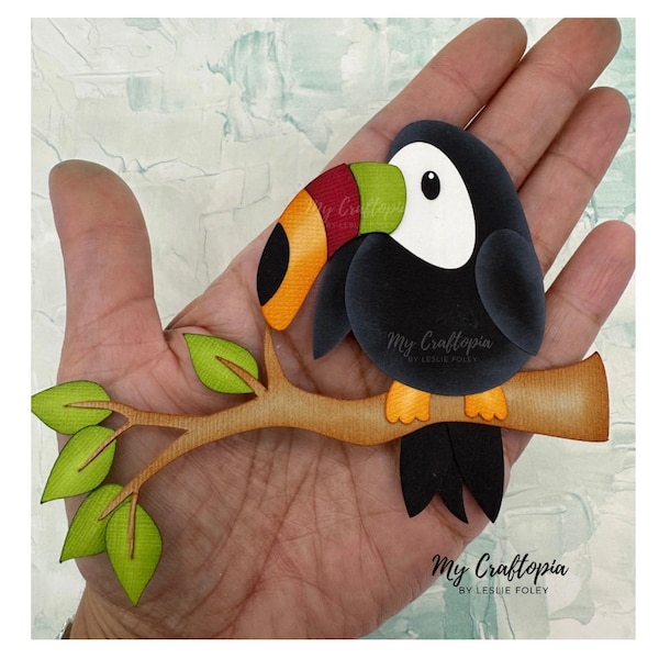 Toucan Premade Embellishment Paper Piecing die cut Hand Made Card Scrapbook layouts supplies