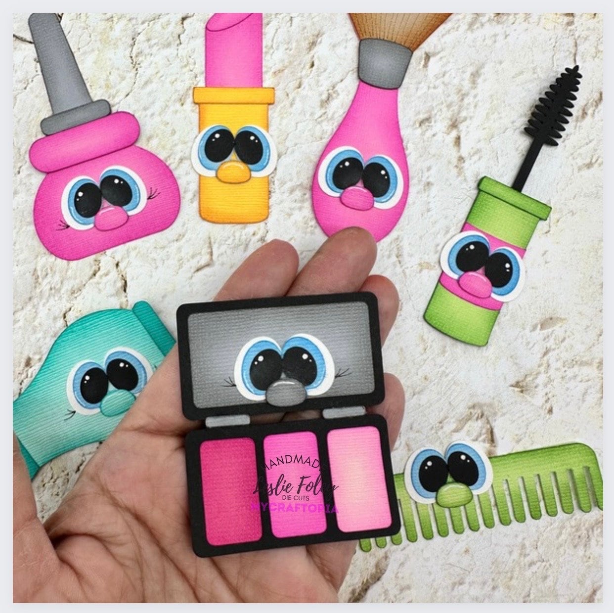 Make up  characters Girl Premade Scrapbooking Embellishment Die Cuts Paper Piecing Clip Art. hand made
