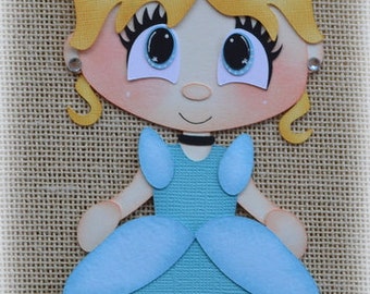 Handmade Cinderella Paper Piecing, Scrapbook Layout Embellishment