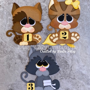 Cats Die Cuts Premade Paper Piecing Scrapbooking Die Cuts CardStickers hand made