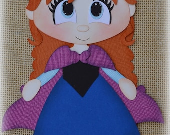 Princess Anna Scrapbook Layout Embellishment, Handmade Paper Piecing Die Cut