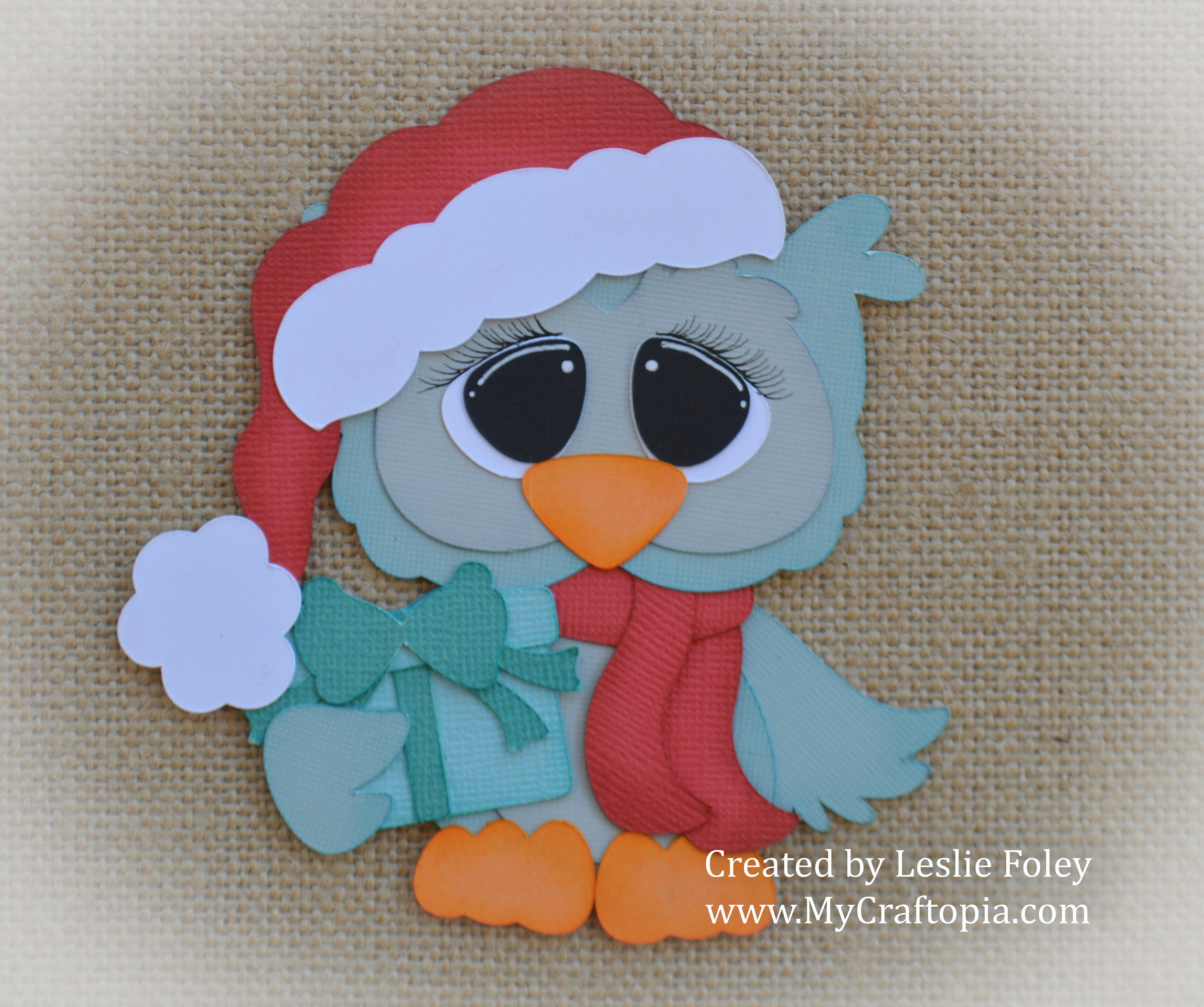 Christmas Owl Winter Premade Scrapbooking Embellishment Paper Piecing set 3D Card Die Cut