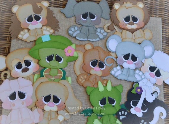 Animals Die Cuts Premade Paper Piecing Lion Monkey Bunny Etsy