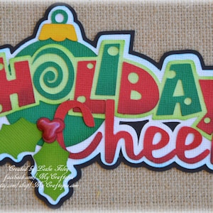 Holiday Cheer Premade Scrapbooking Title Paper Piecing  Embellishment Christmas  Die Cuts Card Scrapbook 3D  Card Clip Art.