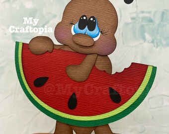 Ant Picnic Watermelon Spring Summer Premade Scrapbook Layouting Embellishment Paper Piecing Die Cuts Card Scrapbook Layout