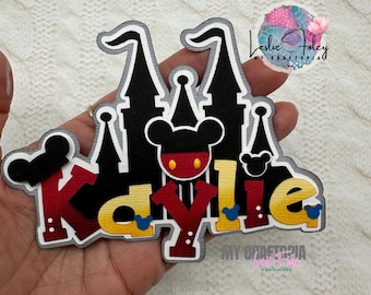 Personalized Custom Disney Name Title, Premade Scrapbook Layouting Embellishment Die Cut Paper Piecing, Clip Art.