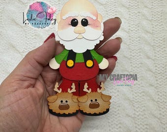 Santa Christmas Premade Scrapbook Layouting Embellishment Paper Piecing Clip Art die cutsLayout