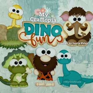 Prehistoric Dinosaur Mammoth Caveman Premade Scrapbooking Embellishment Die Cuts Paper Piecing Clip Art hand made
