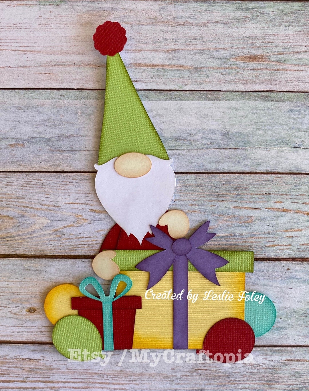 Gnome Birthday Gifts Premade Scrapbooking Embellishment Paper Piecing ...
