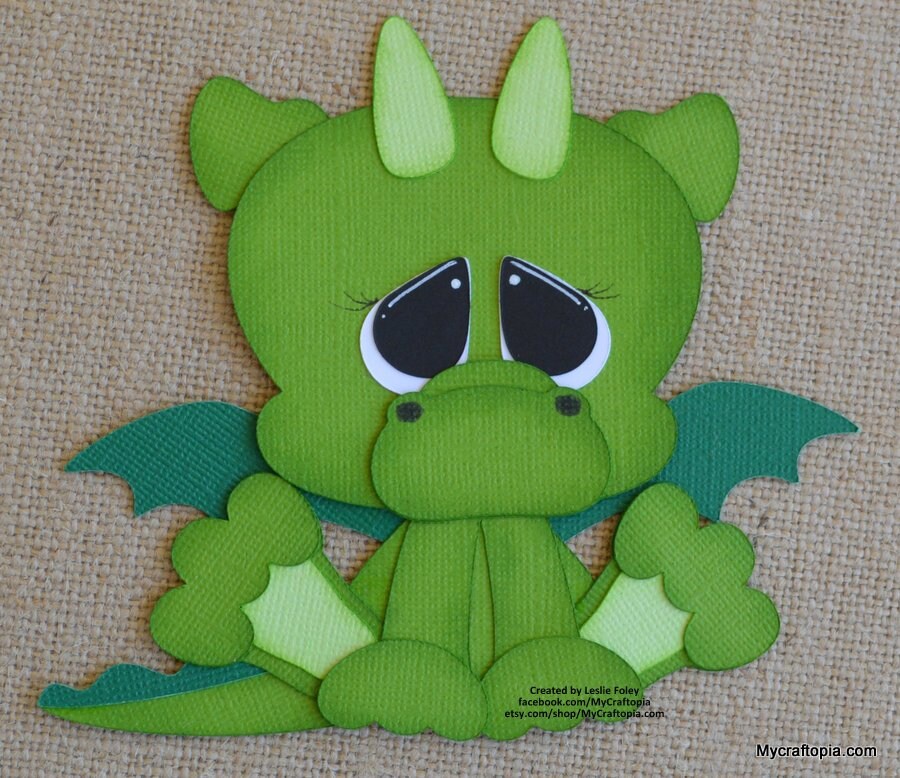 Dragon Animals Premade Scrapbook Layouting Embellishment Paper Piecing ...