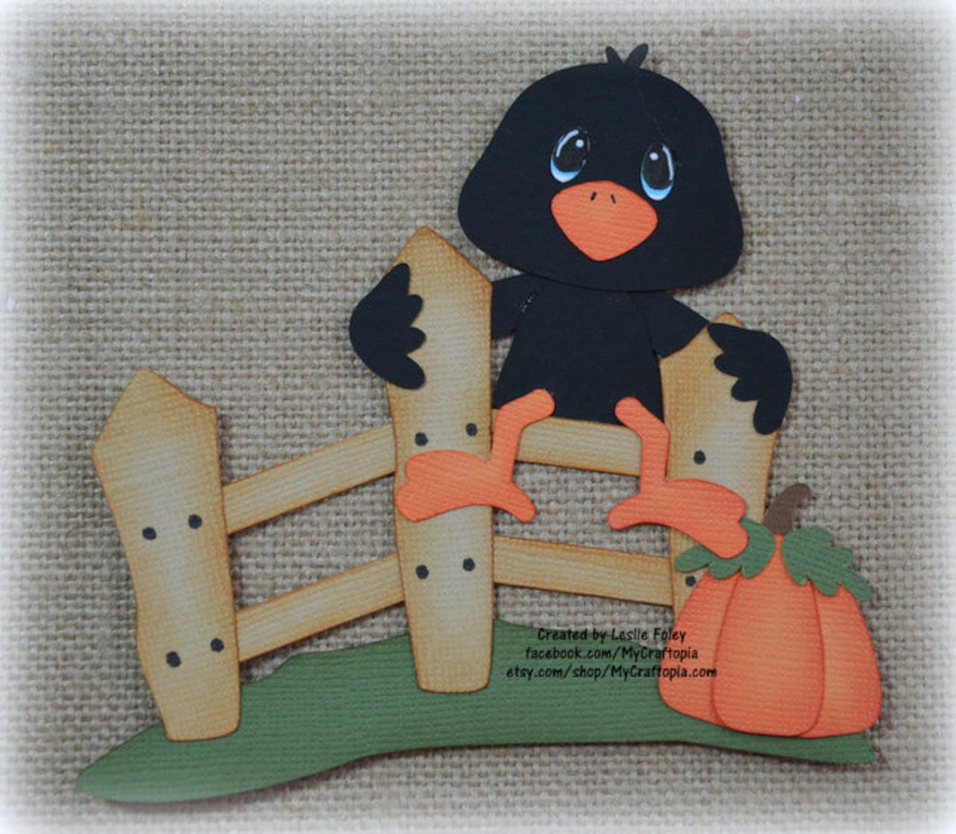 Crow Fall Thanksgiving Premade Scrapbooking Embellishment Paper Piecing ...