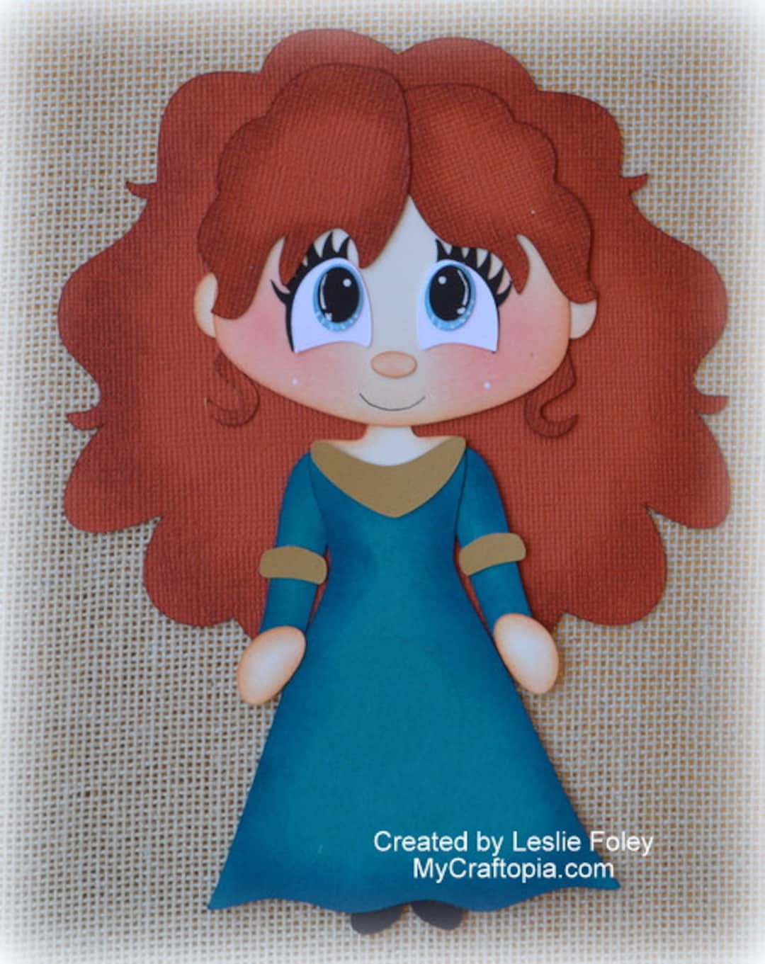 Princess Merida Scrapbook Embellishment, Hand-inked Paper Piecing - Etsy