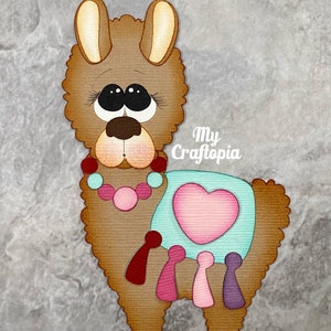 Llama Alpaca Premade Scrapbooking Embellishment Paper Piecing card Clip Art.
