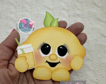 Lemon Fruit Food Premade Scrapbook Layouting Embellishment Paper Piecing Die Cut handmade
