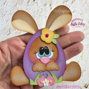 Easter Spring Bunny Premade Scrapbooking Embellishment Paper Piecing Die Cuts Card Scrapbook