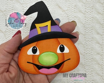 Pumpkin Halloween Witch premade scrapbooking embellishment Paper Piecing set