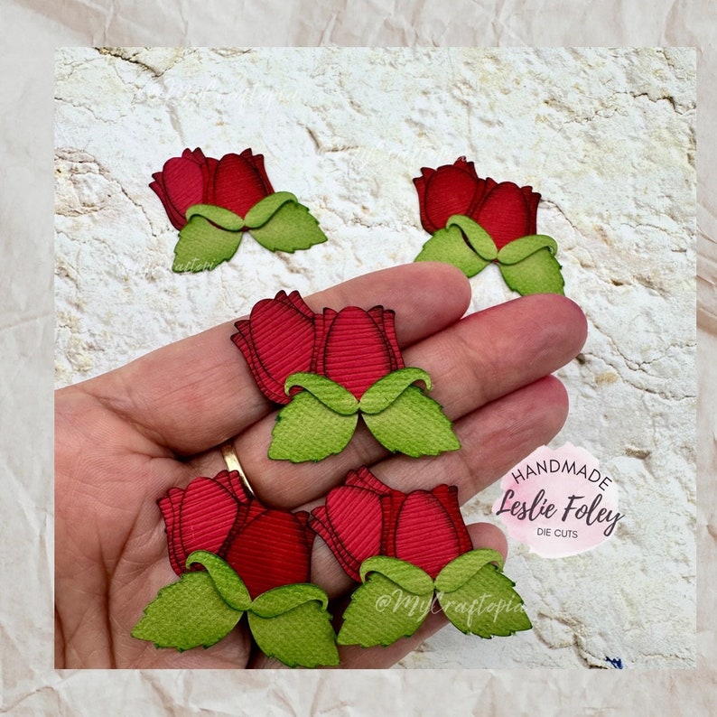 Mini Roses Premade Scrapbooking Embellishment Paper Piecing Die Cuts ...