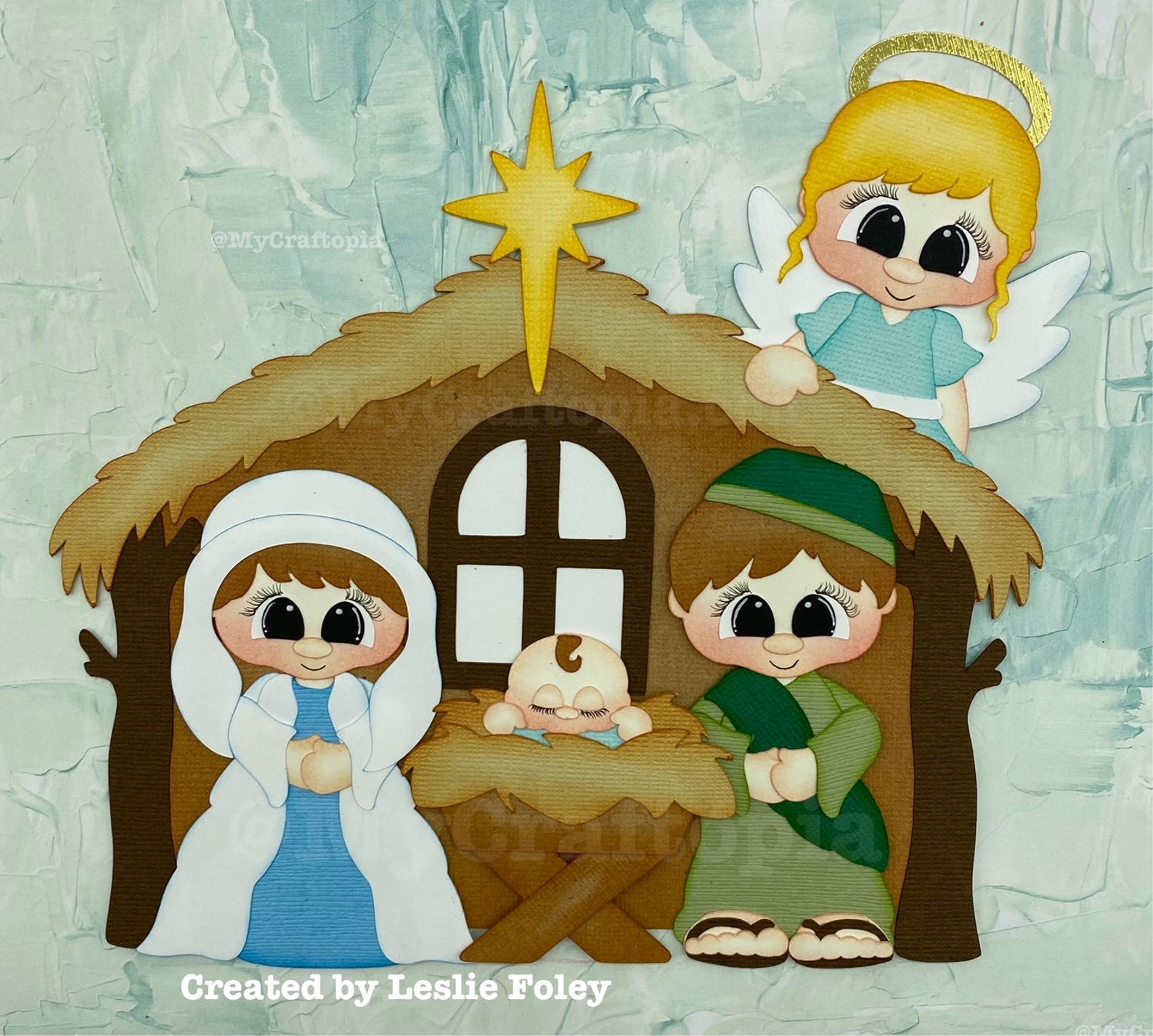Nativity Set Characters Premade Scrapbooking Embellishment Etsy
