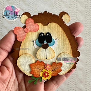 Fall Hedgie Premade Scrapbooking Embellishment Paper Piecing Die cut Card Clip Art.Stickers