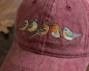 Embroidered Bird Watcher Hat, Bird Lover Dad Hat, Backyard Birding Cap, Ornithology Gift, Nature Lover Baseball Cap