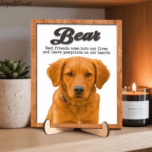 Custom Dog Memorial Photo Frame, Wooden Pet Loss Keepsake, Personalized Pet Sympathy Gift, Memorial Pet Picture Plaque, Dog Remembrance Gift