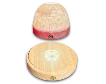 LED Sockel Untersetzer Starlight Holzsockel Holz Akku aufladbar Leuchtsockel Teelicht Beleuchtung USB
