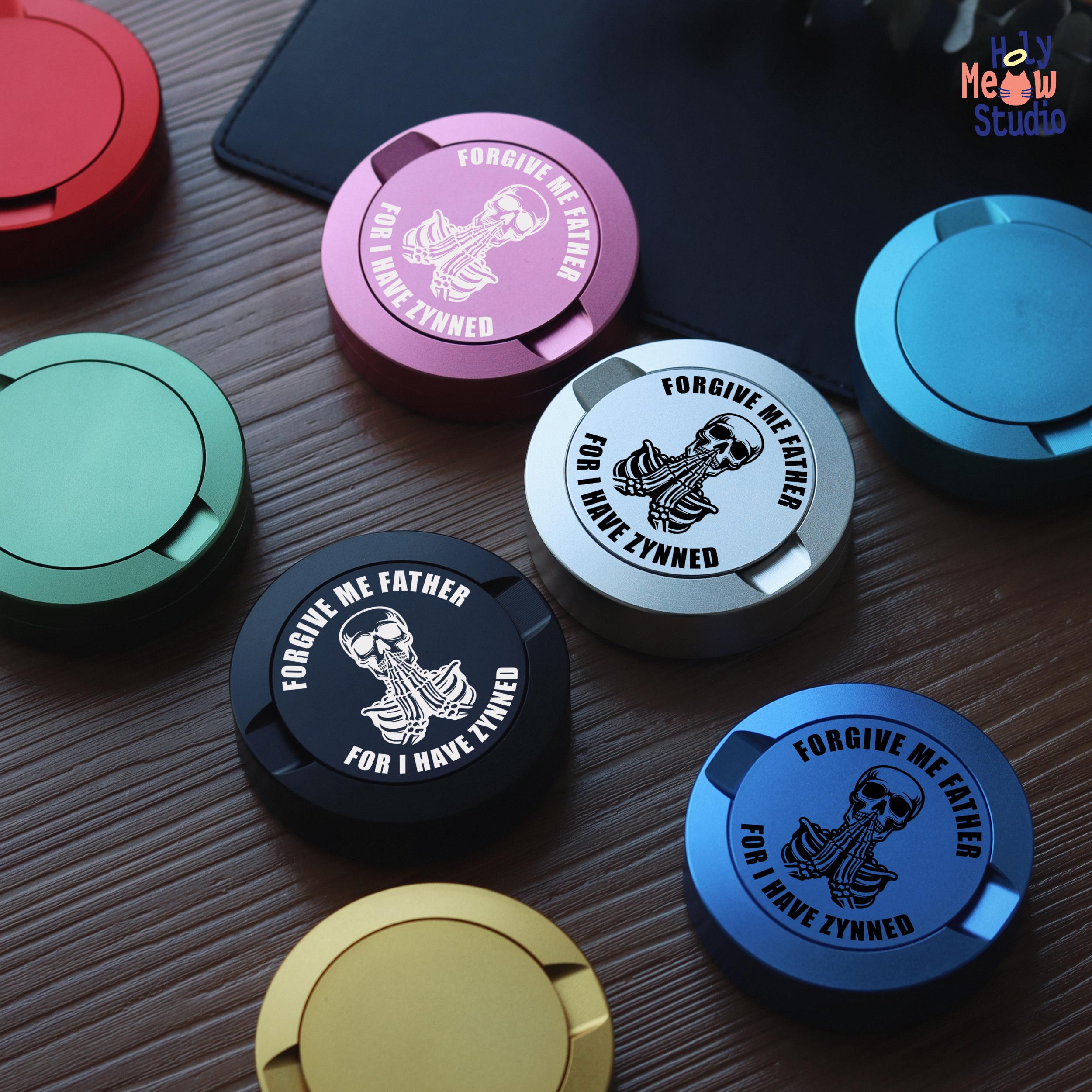 Forgive Me Father Metal Snus Container, Aluminum Nicotine Pouches