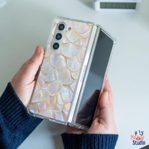 Custodia in Abalone Shell per Samsung Z Flip 6 4 3 Moto Razr Plus 2024 Google Pixel 9 Pro Fold Moto Razr 40 50 Ultra Samsung Z Fold 4 5 3 5g hm8