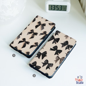 Black Bows wallet case for Google Pixel 10 9 8 7 6 Pro XL 9a 7a 6a Moto G 2026 Power Stylus hm18