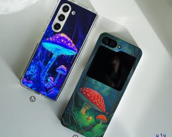Mushrooms case for Samsung Z Fold 3 5g5 4 Samsung Z Flip 3  6 4 Moto Razr Plus 2024 Moto Razr 50 40 Ultra Google Pixel 9 Pro Fold hm17