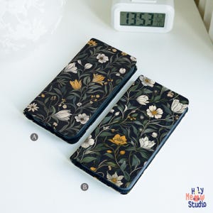 Dark Flowers wallet case for Google Pixel 10 9 8 7 6 Pro XL 9a 7a 6a Moto G 2026 Power Stylus hm19