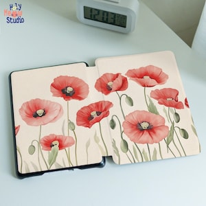 Poppies for Kobo Libra 2 Kindle 2024 Paperwhite 11th gen 2021 case Colorsoft 7 Kindle Oasis 2 3 Scribe 10.2 cover Kindle 6.8" 12 gen 12"