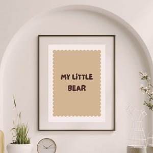 Mi osito, adorable póster para guardería, descarga digital, decoración de pared en tamaños A1, A2, A3 y A4: póster imprimible de descarga instantánea