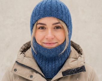 Patrón de tejido de pasamontañas en PDF | Capucha de pasamontañas de cable acanalado | XS S M + Ajuste personalizado | Circular de 3 mm | Descarga instantánea